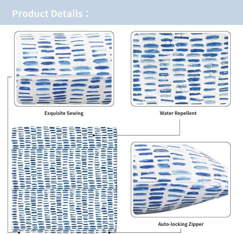 TWLEAR Outdoor Pillow Covers for Patio Furniture 20x20 Inch, Decorative Patio Throw Pillow Covers Set of 2, Modern Square Cushion Cases for Porch Garden Home Office, Pebble Blue - Image 4